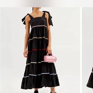 Sister Jane Black and White Tiered Maxi Sundress